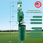 Aluminum Dog Waste Disposal Station - 10 Gallon Pet Poop Station With Sign   Lid