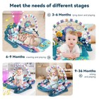Baby Gym Play Mat  Piano Kick And Lights Music Tummy Time Toys Blue