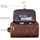 Mens Toiletry Bag With Pu Leather Case Portable Organizer Travel Dopp Kit