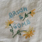 Vintage Embroidered Comb   Brush Holder Hanger Organizer Vanity 18x15 