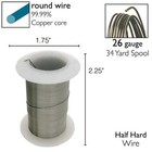 Beadsmith Hematite 26 Gauge Craft Wire Elements - 34 Yard Spool