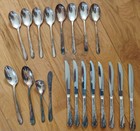 Vintage Wm  Rogers   Son 52 Piece Silver Plate Spring Flowers Silverware Set