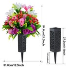 Kukooka Set Of 2 Artificial Cemetery Flowers  18 5    White-pink  Pink-purple
