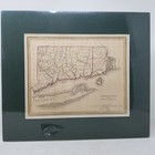 1835 Connecticut Rhode Island T g  Bradford Hand Colored Antique Map Matted