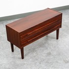 Mid Century Danish Modern Side Table Entryway Chest 2 Drawer Rosewood Bedside