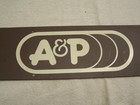 Vintage A p Grocery Store Shelf Sign Advertising