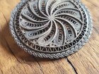 Antique Or Vintage 950 Silver Bezalel Yemenite Filigree   Braid 1 75  Brooch Pin