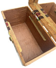 Vintage 1950s Train Case Cosmetic Vanity Mirror Key Striped Herringbone
