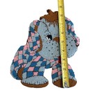 Vintage Punch Needle Psychedelic Blue Dog Embroidery Patch Art Unique