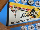 1993 Vintage Oklahoma City Blazers Defunct Chl Hockey Team Puck Pennant Pin Lot