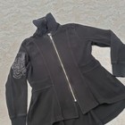 Harley Davidson Sweater Jacket Womens Xl Black Full Zip Long Sleeve Motorcycle