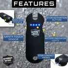 Smart Stun Gun With Flashlight  24 000 000 Volts W  Battery Level Lights Black