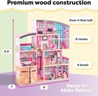 Kidkraft Wooden Dollhouse  Shimmer Mansion For 12  Dolls  Luxurious Playset