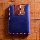 Rhoback Wallet Genuine Leather Blue Red Wax Every Day Carry Essential Edc Golf