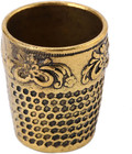 Metal Sewing Thimble  2pcs Brass Ring Thimbles antique Fingertip Shield Quilting