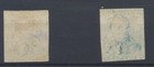 Belgium Stamps 1849 10c Brown  20c Blue Sg1 2 Used Cv   520