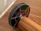 Vintage Brass Wood Kaleidoscope Handmade Rotating Colored Wheel Optical  T5