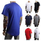 Men T-shirts Big   Tall Heavy Weight Long Extended Casual Active Crew Neck  S-5x