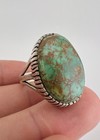 Vintage Navajo Sterling Silver High Grade Royston Turquoise Stamped Ring 13 9g