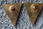 Vintage Mexican Silver Vogt Shirt Collar Tips - Sterling Silver Front   Pins