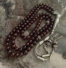 Real Garnet  lal  Islamic Prayer 99 Beads  Tasbih 99  Misbaha  Tasbeeh 99   6mm
