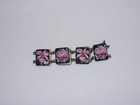 Vtg Japanese Hand Painted Silver Toshikane Arita Enameled Orchid Link Bracelet