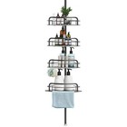 Bathroom Corner Shelf Bath Shower Caddy Pole Storage Rack Tower Organizer 4 Tier