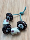 African Trade Beads Antique Venetian Black Tires Rare