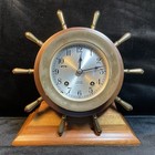 Vtg Chelsea Ship s Bell Yacht Wheel Pilot Clock Matching Numbers Runs Strikes Rt