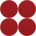 4pcs Car Cup Holder Coaster - Non-slip Cup Holders Embedded In 4 Pcs Red