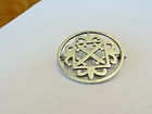 Vintage Sterling Silver European Hallmarks 35 Mm Round European Cross Brooch