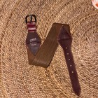 Vintage 7hills San Francisco Burgundy Leather   Brown Stretch Wide Belt Size S