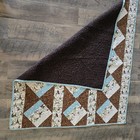Handmade Snowman Christmas Quilt Throw Blanket Brown Blue 48x42 Lap Quilt Cozy