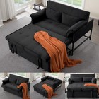 3 In 1 Convertible Sleeper Sofa Bed velvet Pull Out Futon Couch  Adjustable Sofa