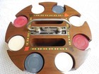 Early To Mid 20th Century Poker Chips Carousel  With Lid   Original Chips