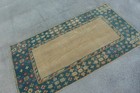 Vintage Accent Rug 2 8x5 4 Ft  86x164 Cm   Turkish Blue Camouflage Rug