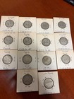  2 0437 Asw lot Of 14 Canada 25 Cents Silver Coins 1940-1967 Circulated Coin Lot