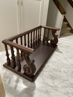 English Carved Oak Library Book Trough   Magazine Rack Stand