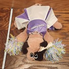 Vintage 1985 Tonka Pound Puppies Brown Plush With Cheerleader Dress Pom Poms Bow
