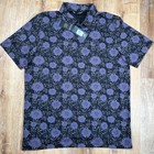 New Travis Mathew Not Happening Mens Xl Purple Floral Print Golf Polo Shirt