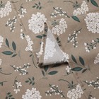 Farmhouse Tablecloth Summer Floral Brown Fabric  60  X 84   Hydrangea
