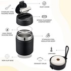 Pawtong 17oz Soup Thermo For Hot Food Kids Insulated Vacuum Jar Black