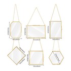 12pcs Brass Glass Frames  Wall Hanging Glass Frames For Pressed Flowers