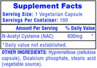 Nac 600 Mg N-acetyl Cysteine Capsules Antioxidant Liver Support Gmp 100 Pills