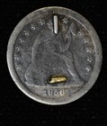 1856 Love Token Engraved Je Design Silver Liberty Seated Dime 10c Ten Cents
