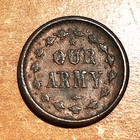 1864 Civil War Token Our Army F-47 332a Scarce Patriotic Type - Vf xf Condition