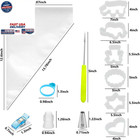 129pc Piping Tips Set 100pc 12in Disposable Tipless Pastry Cake Decorating Kit