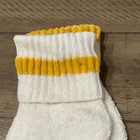 Nwt Vtg Ladies Sport Socks Terry Cuff  Yellow  Striped  Roll Up Nos 1980 s Read