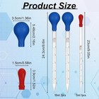 3 Pcs Graduated Glass Dropper For Transfer Liquid Oil  10ml Blue  3ml Red 
