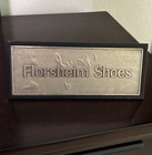 Florsheim Shoes Department Store Counter Sign  Old Vintage  Gold Color